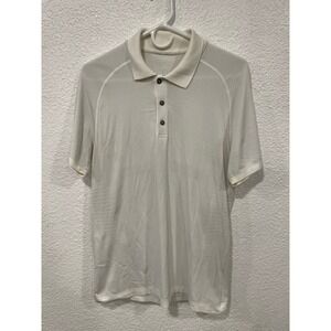 Lululemon Men's Metal Vent Tech Polo Shirt White Sz Med